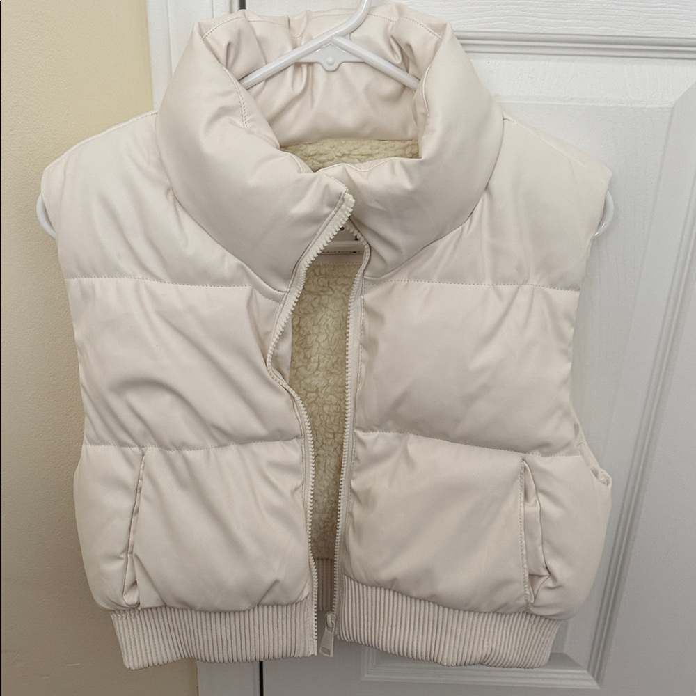 Ivory Puffer Vest with Soft Lining